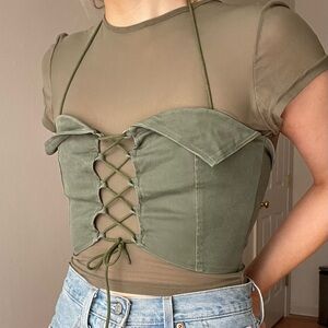 IAMGIA army green corset top